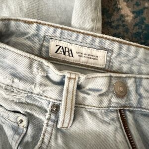 Zara Sky Blue Denim Trousers
